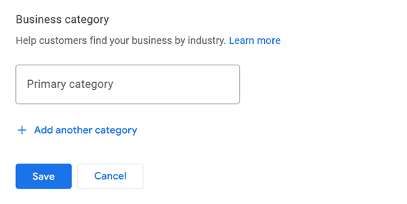 GBP Business Category