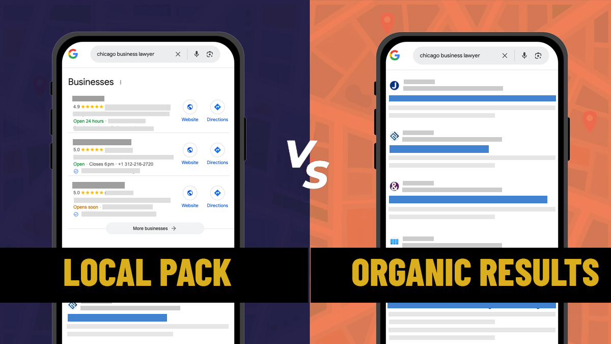 local pack organic results