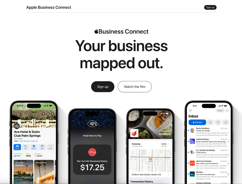 Apple Business Connect site