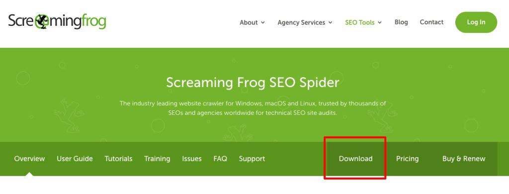 Screaming Frog SEO Spider tool